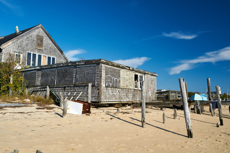 Beach house at Provincetown, Cape Cod, Massachusetts, USA.のeditorial素材