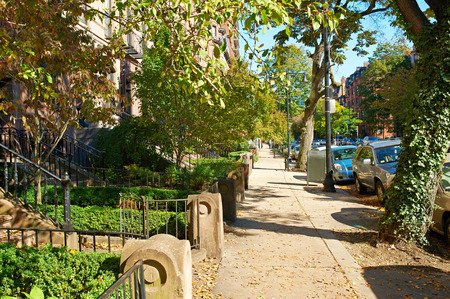 Street at Boston neighborhood, USA.の写真素材