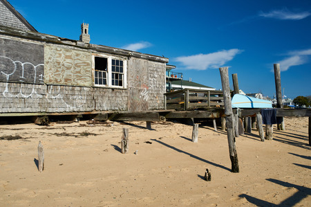 Beach house at Provincetown, Cape Cod, Massachusetts, USA.の写真素材