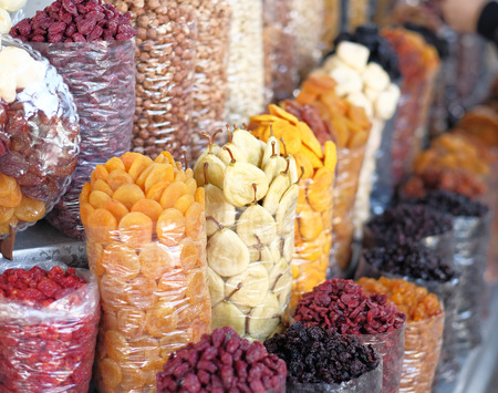 Dried fruits at armenian marketの写真素材