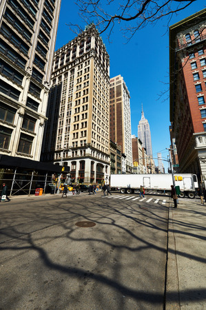 NEW YORK CITY - MARCH 27: Manhattan street,  March 27 2014 in New York, USAのeditorial素材