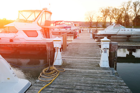 Marina on Lake Cayuga at Ithaca, New Yorkの写真素材