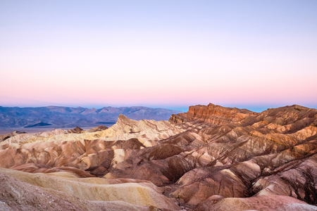 Death Valley National Park - Zabriskie Point at sunrise. California, USA.の写真素材