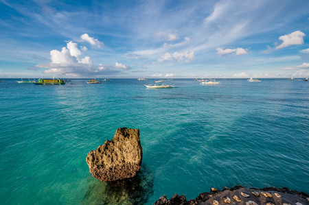 Rocky beach at Boracay, Philippinesの写真素材