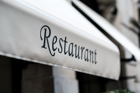 Restaurant sign in Barcelona, Catalonia.