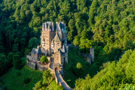 Burg Eltz castle in Rhineland-Palatinate state, Germany. Construction started	prior to 1157.