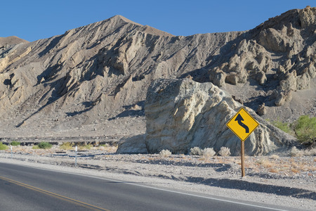 Open highway in Death Valley National Park, California, USA.の写真素材