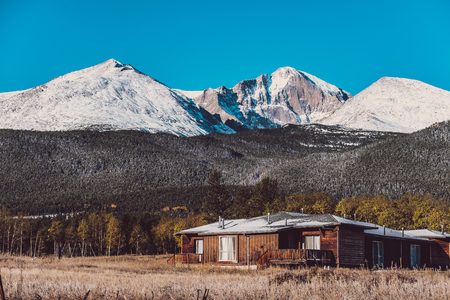 Season changing from autumn to winter. Rocky Mountains, Colorado, USA. の写真素材