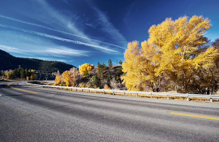 Highway in Colorado at autumn, USA.の写真素材