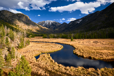 East Inlet Creek in Rocky Mountain National Park landscape, Colorado, USA.の写真素材