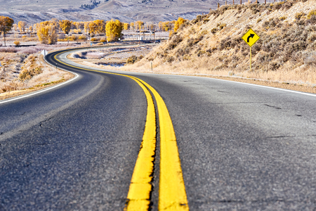Highway in Colorado at autumn, USA. Highway in Colorado at autumn, USA.