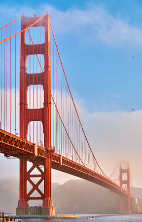 Golden Gate Bridge view from Fort Point at morning, San Francisco, California, USAの写真素材