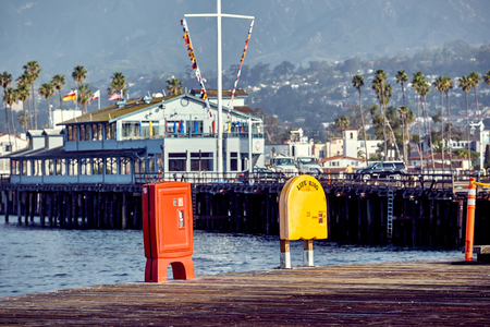 Santa Barbara Stearns Wharf in California, USAの写真素材