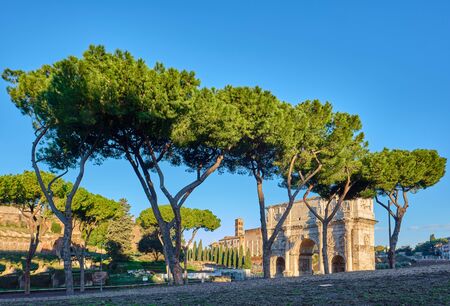 Arch of Constantine (Arco di Costantino) in Rome, Italyの写真素材