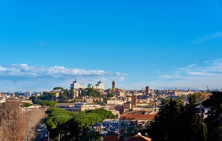 Rome skyline view from Orange Garden in Italyの写真素材