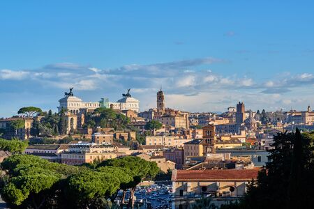 Rome skyline view from Orange Garden in Italyの写真素材