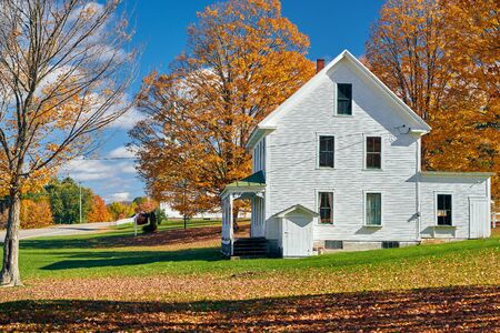 Countryside at sunny autumn day in New Hampshire, USA