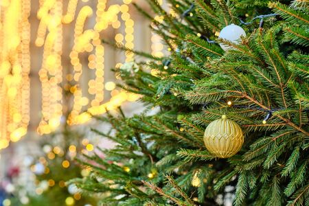 Christmas tree in Moscow city, Russiaの写真素材