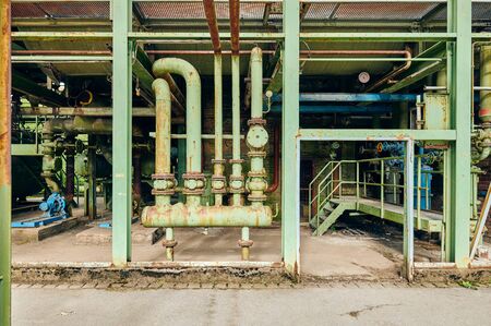 Industrial factory in Duisburg, Germany. Public park Landschaftspark, landmark and tourist attraction.の写真素材