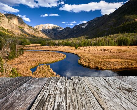 East Inlet Creek in Rocky Mountain National Park landscape, Colorado, USA.の写真素材