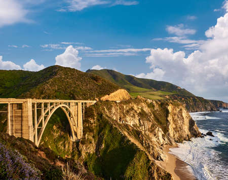 Bixby Creek Bridge on Highway 1. Big Sur Area, California, USA.の写真素材