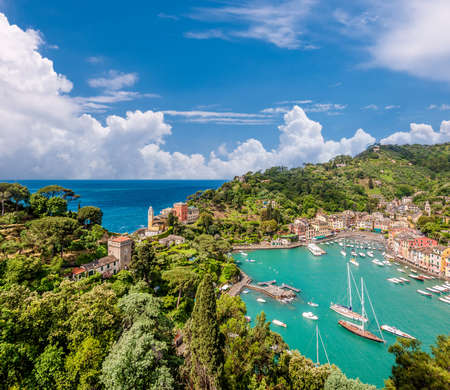 Portofino village on Ligurian coast in Italyのeditorial素材