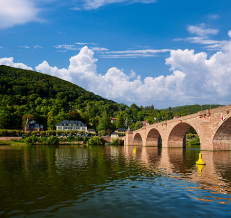 Heidelberg town on Neckar river in Germanyのeditorial素材