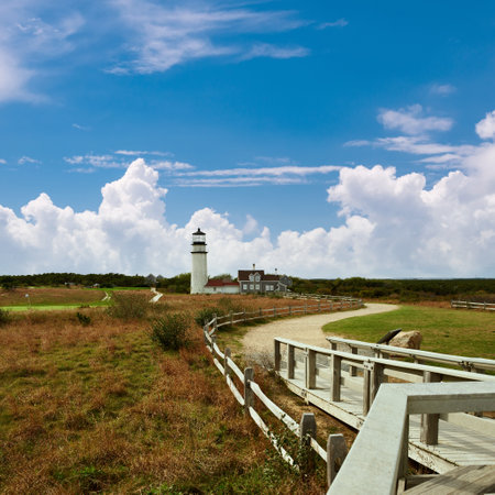 Highland Lighthouse, oldest and tallest on Cape Cod, built in 1797, North Truro, Massachusetts, USA.のeditorial素材