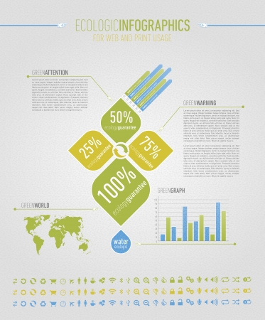 Ecologic infographic elements for web and print usageのイラスト素材