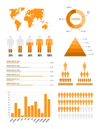 orange infographic elements for the web and printのイラスト素材