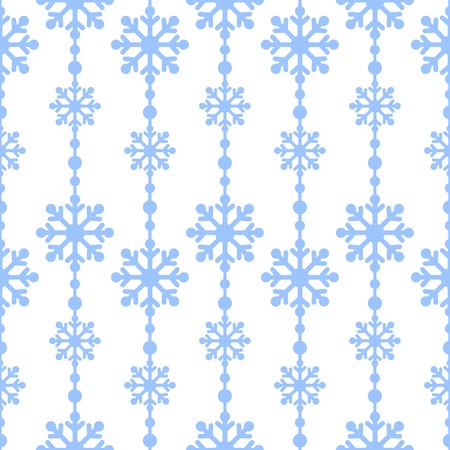 Snowflakes blue vector seamless pattern. Christmas backgroundのイラスト素材