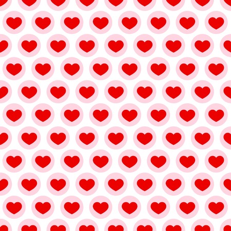 Red heart vector seamless pattern. Love background