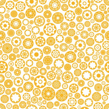 Disk yellow star vector seamless pattern. Star backgroundのイラスト素材