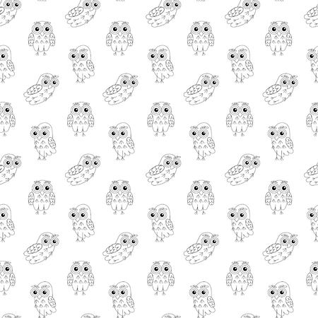 Owl vector seamless pattern. vector illustration owl.のイラスト素材