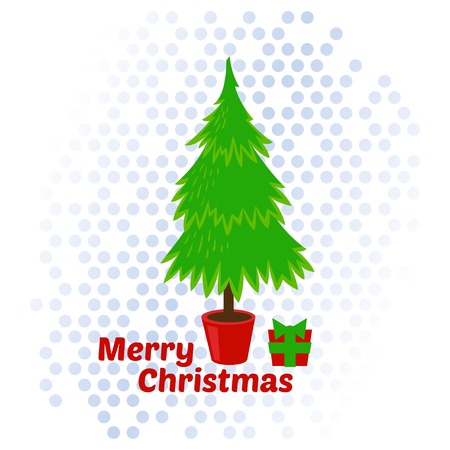Christmas tree vector illustration. Merry vector Christmas.のイラスト素材