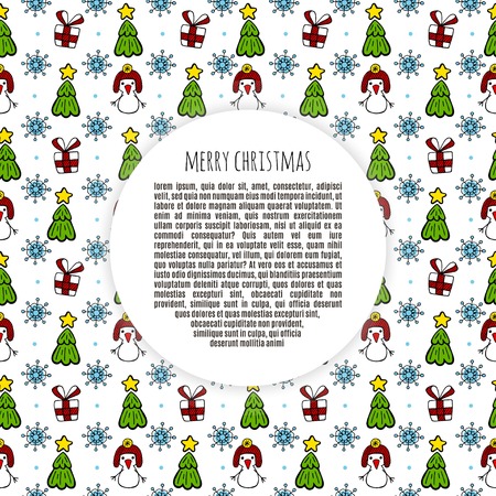 Christmas frame sketch color set vector design illustration. Christmas background.のイラスト素材