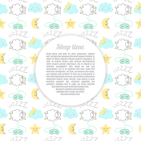 Sleep time sketch banner circle  vector.のイラスト素材