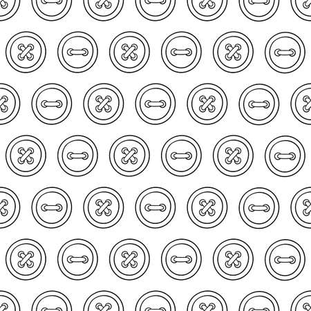 Clothe buttons vector on white background seamless pattern. Handcraftsのイラスト素材