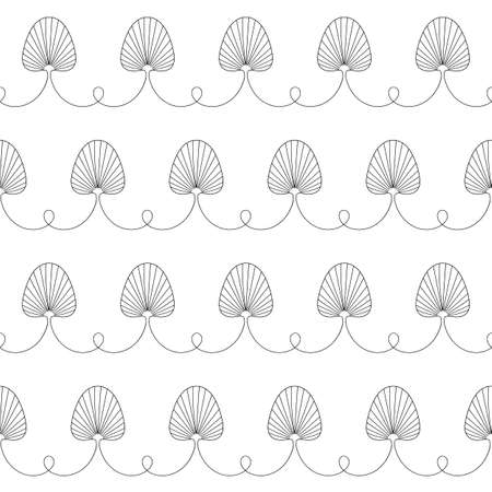 lotus leaf horizontal stripes vector seamless pattern. Tropical leaves flat botanical backgroundのイラスト素材