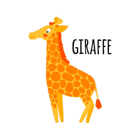giraffe clipart. African animal vector illustration isolated on white backgroundのイラスト素材