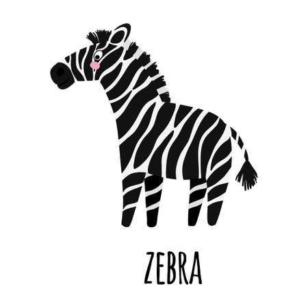 zebra clipart. African animal vector illustration isolated on white backgroundのイラスト素材