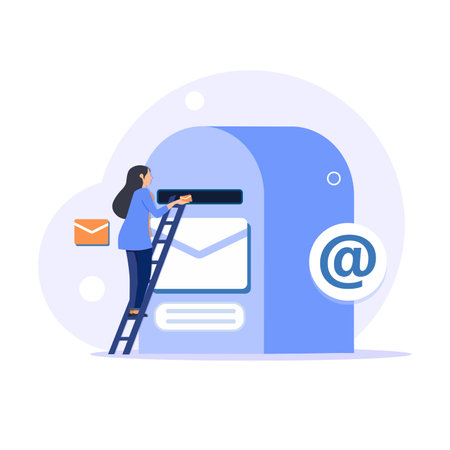 Mailbox vector concept for banner, website design or landing web pageのイラスト素材