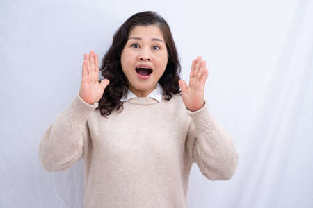 Portrait of senior Asian businesswoman at home