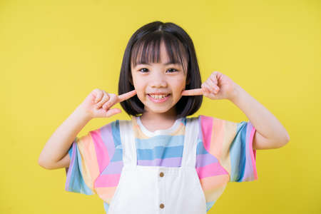 Asian child playing at parkの写真素材