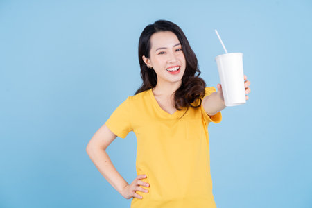 Close-up of Asian woman's eyesの写真素材