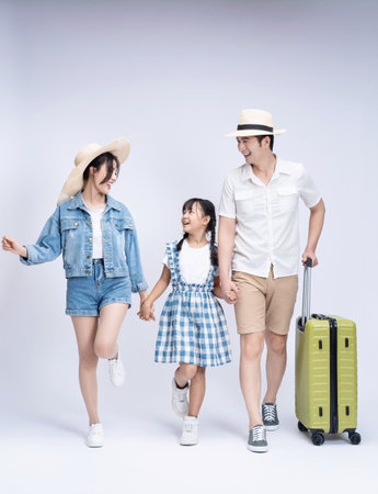 Image of Asian family travel concept backgroundの写真素材