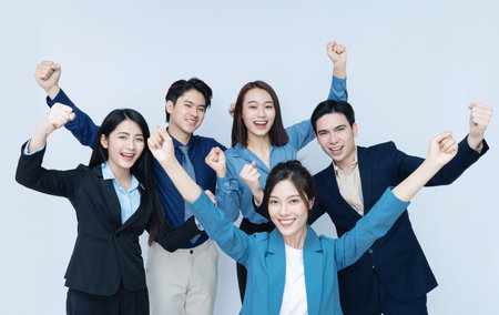 Photo of group business people on backgroundの写真素材