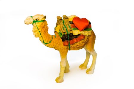 Stone figure of the camel transporting heartの写真素材