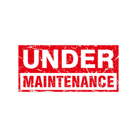 Abstract Red Grungy Under Maintenance Rubber Stamps Sign Illustration Vector, Under Maintenance Text Seal, Mark, Label Design Templateのイラスト素材