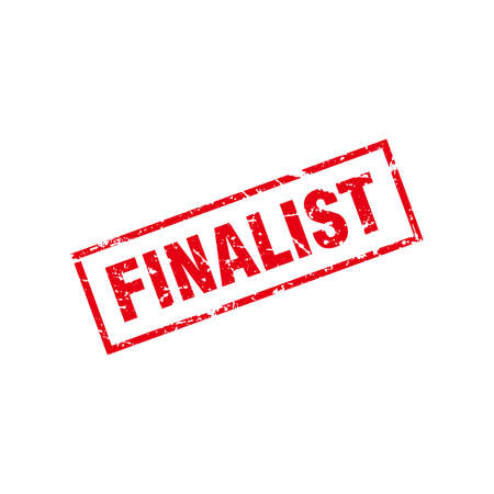 Abstract Red Grungy Finalist Rubber Stamp Sign Illustration Vector, Finalist Text Seal, Mark, Label Design Templateのイラスト素材